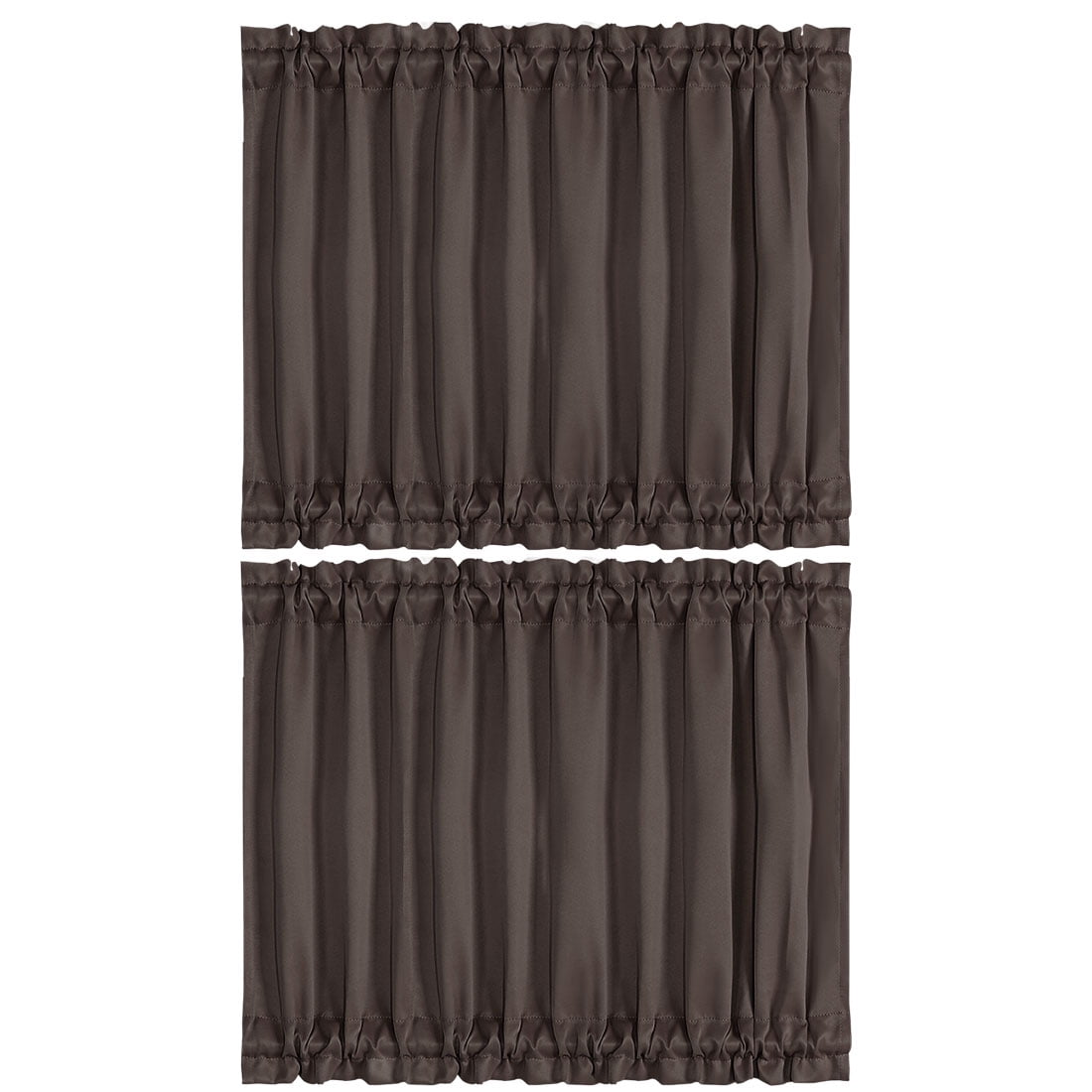 Unique Bargains 2Pack French Door Curtains Panels Coffee 54" x 40