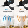 thumbnail image 4 of ALKAFY 52 inch Matte Black Modern Ceiling Fan - LED Light, Remote, 3 ABS Blades, 6-Speed for Bedroom/Living Room/Office, 4 of 9