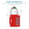thumbnail image 6 of Combination Lock, AMIR Stainless Steel 4 Digit Locks for Home School Locker Luggage Storage Box Bike, 6 of 11