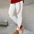 thumbnail image 2 of EHRWE Womens Leggings Ladies Casual Sports Yoga Pants Baseball Print Tight Leggings Casual Training Pants Trendy Workout Yoga Pants, 2 of 4