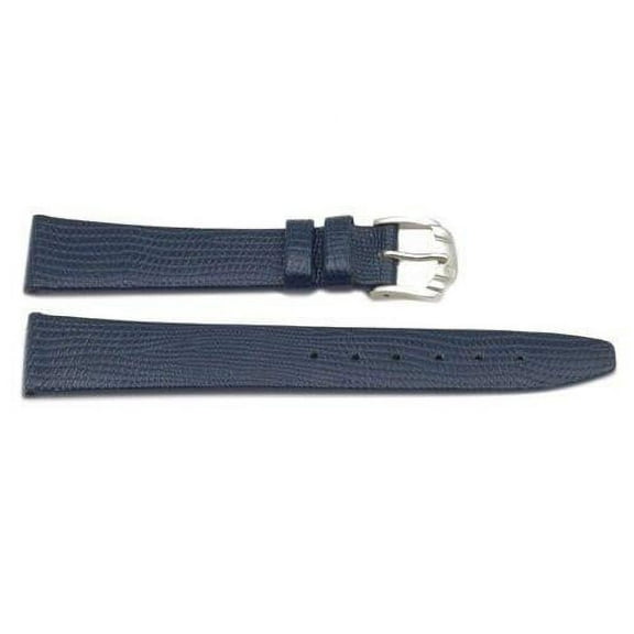 10mm Genuine Leather Lizard Grain Dark Blue Watch Strap