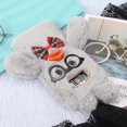 thumbnail image 2 of for Galaxy S10 Plush Case Furry Case Rabbit Fur Case Cute Cartoon Duck Glasses Bowknot Bling Artificial Diamond Protective Cover with TPU Inner Case for Galaxy S10 Gray, 2 of 7