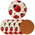 thumbnail image 2 of Seven Starred Ladybird 6PCS Round Coasters, Microfiber Leather Drink Coasters 11x11 cm/4.3x4.3 in, Set of 6 Absorbent Coasters for Drinks, Coasters for Home Decor, 2 of 6