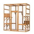 thumbnail image 3 of Topcobe 70" Large Wooden Cat Enclosure 6 Platforms for Multiple Cats Outdoor Cat Cage, Orange, 3 of 11
