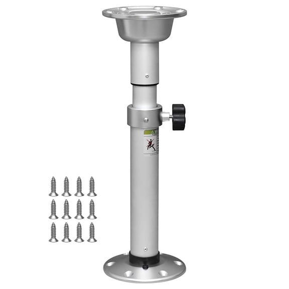 RV Marine Detachable Table Leg,Adjustable 19.68 in to 28.26 in,Silver Aluminum Pedestal for Boat, Yacht, Camper Van, Pontoon