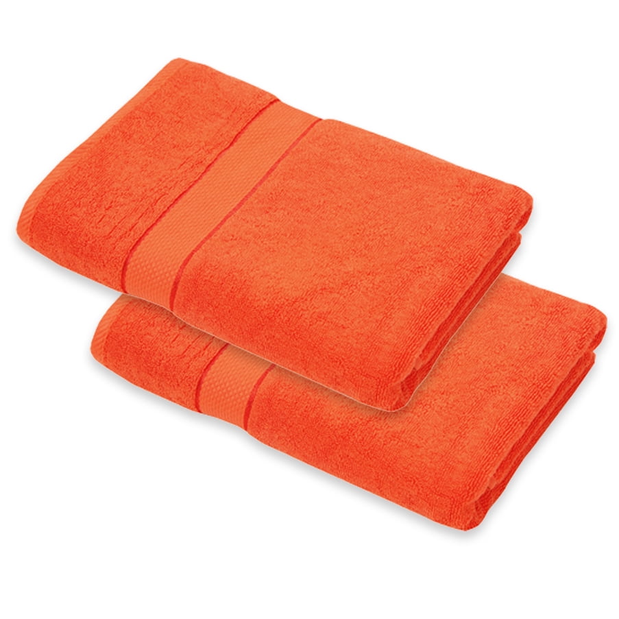 Orange Towel Set of 2 (100 Cotton, 27" x 56", GSM 620)