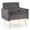 Gray, variant on Costway Modern Velvet Accent Chair with Button Tufted Back Golden Metal Legs & Foot Pads Green