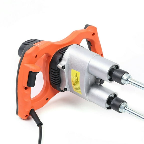 1800W Mixing Unit Power Concrete Mixer Power Mortar Mixer Handheld Stirring Tool Mixer Counter-rotating Double Agitators 2Speed Drill Paint Glue Cement Tile Grout Plaster 1800 Watt