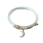 CUNXIN Vintage Lovely Pendant Retro Moon Imitation Jade Love Between Fairy And Devil Korean Style Bracelet Women Bangle Fashion Jewelry WHITE