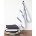 thumbnail image 3 of Sticky Toffee Large Terry Cotton Kitchen Towels, Stripe Design, Absorbent, Set of 4, Gray/White, 3 of 7