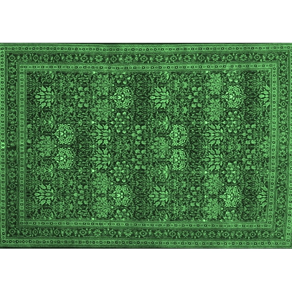 Ahgly Company Indoor Rectangle Persian Emerald Green Traditional Area Rugs, 5' x 8'