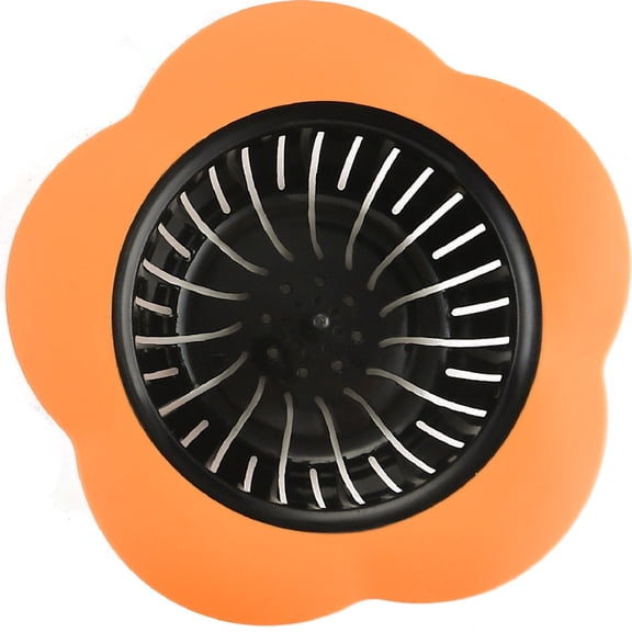 Lloopyting Sink Drain Strainer Funnel Drain Hair Stopper Cover Filter Sink Strainer Silicone Bath Kitchen Shower Use*1 Kitchen Gadgets Orange 12*12*4cm