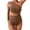 Brown, variant on Maternity Swimsuit One Piece One Shoulder Ribbed Pregnancy Bathing Suit