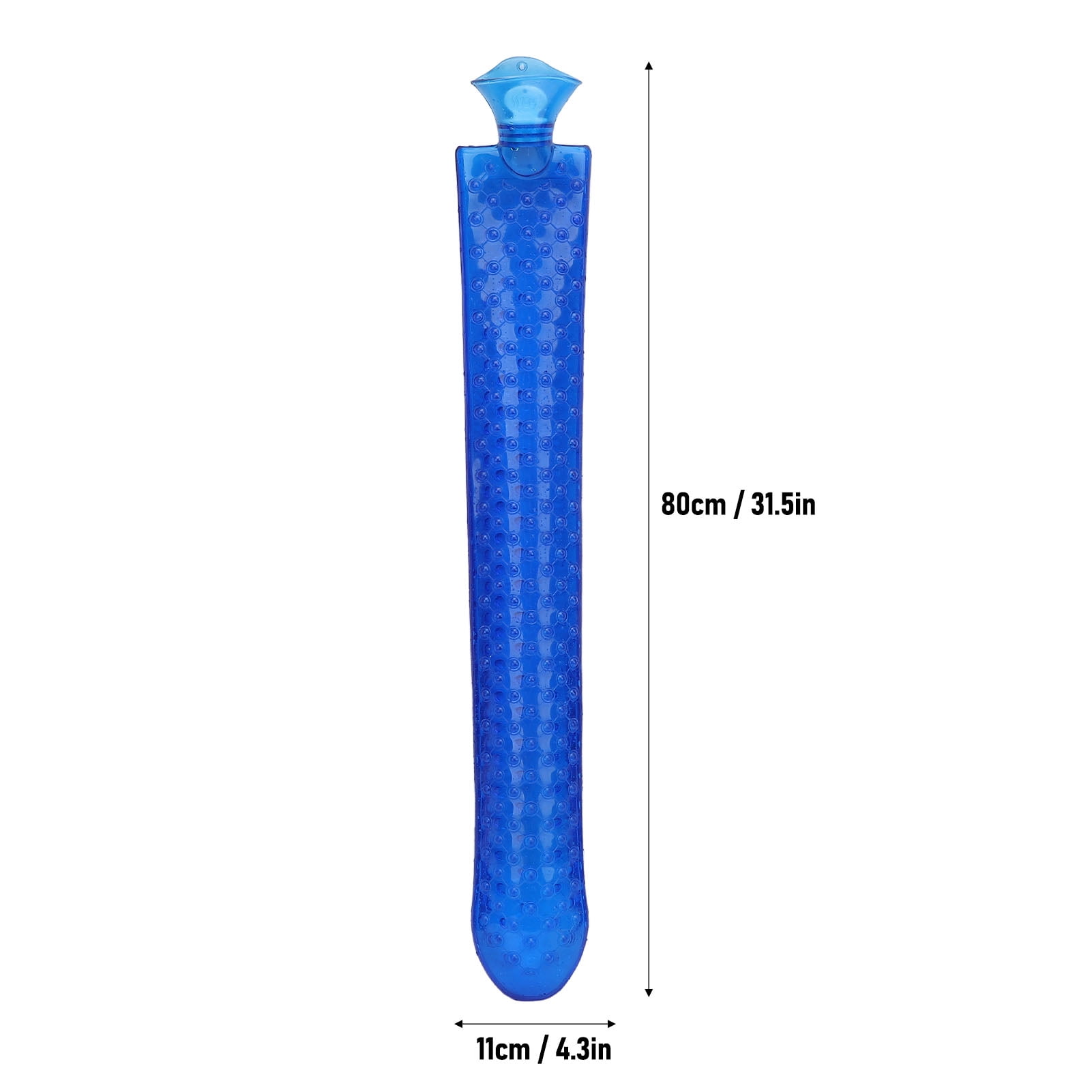 Yajisi Large Hot Water Bottle Explosion Proof Water Filled PVC Bag for Winter Warm Hands Feet Blue Cloth Cover 16 inches / 40.6 cm Reusable Therapy Pack 28.9 oz / 820 g