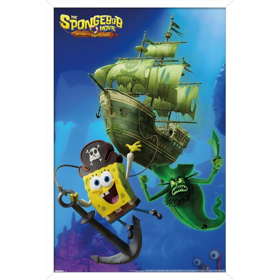Nickelodeon The SpongeBob Movie: Search for SquarePants (2025) - Flying Dutchman Chasing Wall Poster, 22.375" x 34" Framed