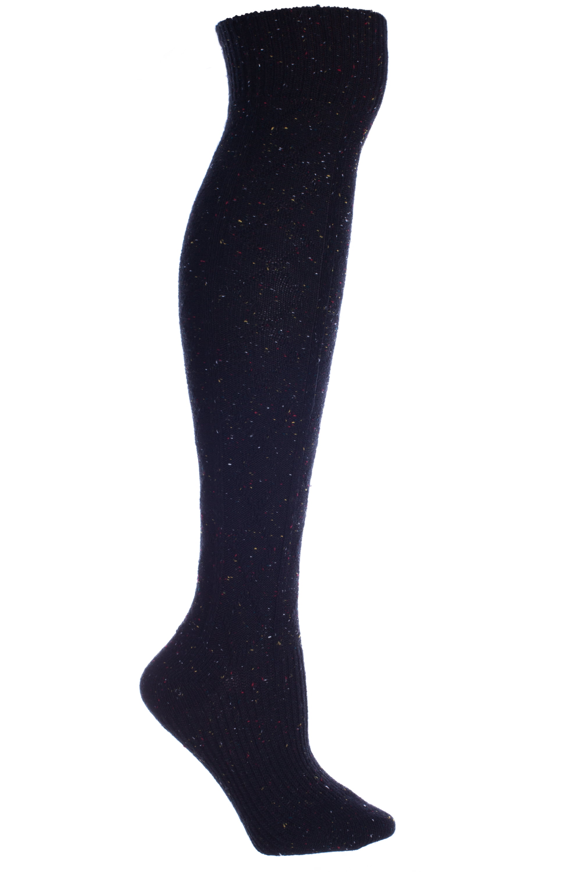 Black Wool Speckled Knee High Boot Socks - Walmart.com