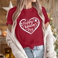 thumbnail image 7 of Jsaierl Valentines Day Shirts for Women Plus Size Love Heart Graphic Tees Cotton Short Sleeve Blouse Crewneck Holiday T-shirt Tops Womens Fashion, 7 of 7