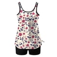 thumbnail image 5 of VISALY Tankini Bathing Suits Tankini Swimsuits Two Piece Graphic Swim Tank Top with Boyshorts Swimwear Modest Swimsuit Floral Conservative Bathing Suit Set with Built-In Bra Pads for Beach Beige Xl, 5 of 5