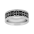 thumbnail image 3 of Men's Black and White Cross Ring in Stainless Steel, 3 of 4