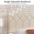 thumbnail image 6 of VECELO Queen Size Bed Frame with Adjustable Headboard, Upholstered Platform Bed Frame with Wooden Slats Support, No Box Spring Needed, Beige, 6 of 14
