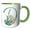 Green/White, variant on 3drose, Green Boho Lily Monogram Initial D, 11oz Magic Transforming Mug
