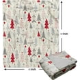 thumbnail image 3 of Christmas Tree Blanket 50"x40" Red Grey Gray Xmas Cream Pattern Design Print Throw Blanket Lightweight Warm Soft Blanket Farmhouse Holiday Decor for Home Living Room Sofa Couch Bed, 3 of 8