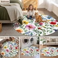 thumbnail image 6 of Spring Floral Round Area&nbsp;Rug 6ft Gradient Pink Blue Yellow Flowers Romantic Farmhouse Non-Slip&nbsp;Washable Circle Rugs Soft Felt Indoor Floor Mat for Bedroom Kitchen Living Room Bathroom, 6 of 9