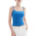 thumbnail image 3 of WTXUE Camisole Tops Square Neck Sports Bras for Women Padded Wirefree Workout Crop Tank Tops With Built In Bra Long Tank Tops Womens Running Tank Tops Running Tank Tops Blue Xl, 3 of 5