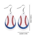 thumbnail image 3 of SUSHANG Baseball Earrings White Leather Baseball Theme Earrings Sparkling Round Love Drops Baseball Earrings Border, 3 of 4