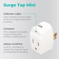 thumbnail image 3 of KMC Surge Tap Mini Wall Mount Surge Protector, 5-Pack, Single-Outlet, 640 Joules, White, 3 of 11
