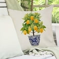 thumbnail image 3 of Blue and Green Pillow Cover 18x18 Inch Chinoiserie Porcelain Ginger Jar Yellow Lemon Grand Millenial Outdoor Summer Farmhouse Decorations Decorative Throw Pillows Cases for Home Couch Decor, 3 of 6
