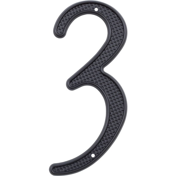 Traditional House Number, #3, 4 Inches, Matte Black by Stone Harbor Hardware