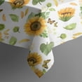 thumbnail image 5 of White Green Leaf Flower Sunflower Pattern Square Tablecloth,Waterproof Square Table Cover,Wipeable Spillproof Washable Table Cover for Home Kitchen Party Decor 60"x60"(152x152cm), 5 of 6