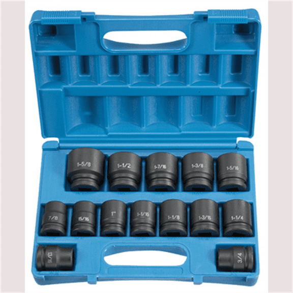 Grey Pneumatic, 3/4-inch Chrome Finish Standard Socket Wrench & Set, 14 Piece