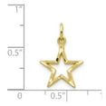 thumbnail image 2 of Auriga Fine Jewelry 10K Yellow Gold Diamond-Cut Flat Back Star Charm for Women (L -20 mm,W-11 mm), 2 of 5