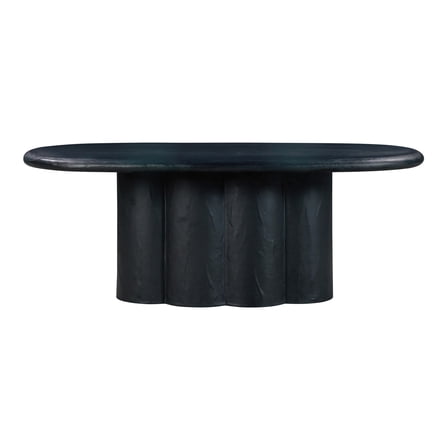 TOV Furniture Elika Black Faux Plaster Oval Dining Table