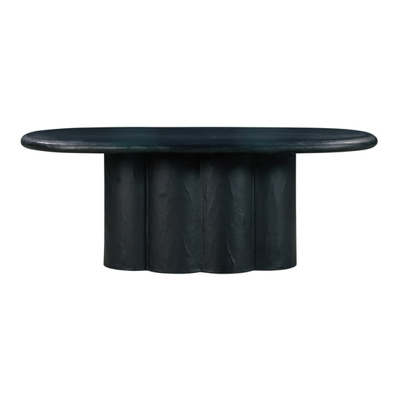 TOV Furniture Elika Black Faux Plaster Oval Dining Table