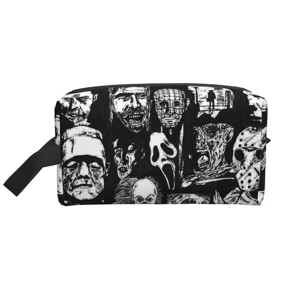 Bolsa de cosméticos DZGlobal Horror Icons de poliéster impermeable