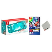 Nintendo Switch Lite Turqouise Bundle with Mario Tennis Aces Game - Import with US Plug