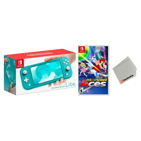 Nintendo Switch Lite Turqouise Bundle with Mario Tennis Aces Game - Import with US Plug