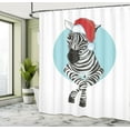 thumbnail image 5 of Ambesonne Christmas Shower Curtain, Modern Zebra Santa Hat, 69"Wx84"L, Pale Blue Dark Grey, 5 of 5