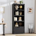 thumbnail image 2 of Garvee Librero de 5 Niveles con 2 Puertas y Estantes Ajustables – Estilo Rústico, 2 of 7