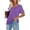 Purple, variant on Abtuhar Shirts for Women,Women's Casual Blouses Solid Color T-Shirt Short Sleeved V-Neck Top