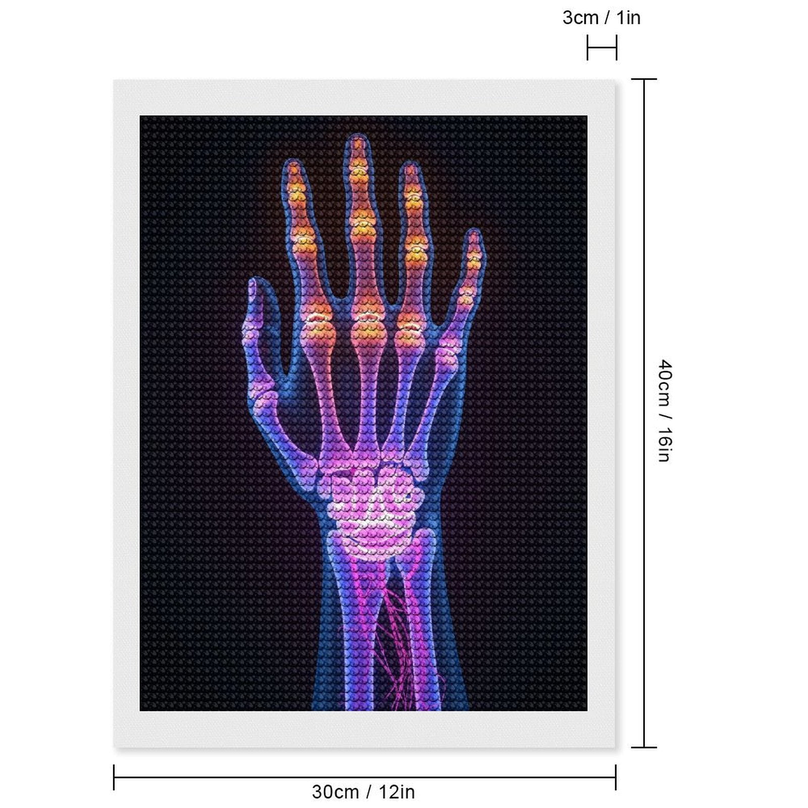 Diamond Art Kits for Adults, X Ray Hand Illuminated Anatomy 5D Diamond Painting Kits for Adults Beginners, DIY Full Drill Diamond Painting, Gem Art and Crafts 12x16
