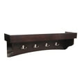 thumbnail image 4 of Alaterre Shaker Cottage Bench/Coat Hooks with Tray, Espresso, 4 of 9