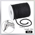 thumbnail image 2 of 3mm 32.8 Yards Black Twisted Rope Trim 3-Ply Cord with Spool Decorative Twisted Satin Milanese Rope, 2 of 9