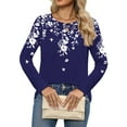thumbnail image 5 of Fantaslook Women Tunic Tops Casual Long Sleeve Shirts Crew Neck Fall Tops Basic Tees Floral Dressy Blouses, 5 of 8