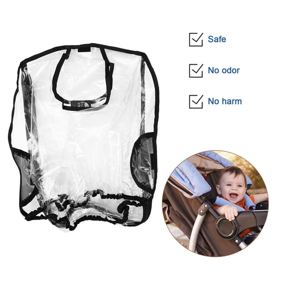 STRANDCHIC Universal Stroller Rain Cover Water Shield EVA Black Weather 1 Set for Parents and Babies
