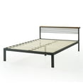 thumbnail image 5 of Mellow HYLLE Metal Platform Bed with Headboard Shelf, Solid Pine Wood, Black, Full, 5 of 9
