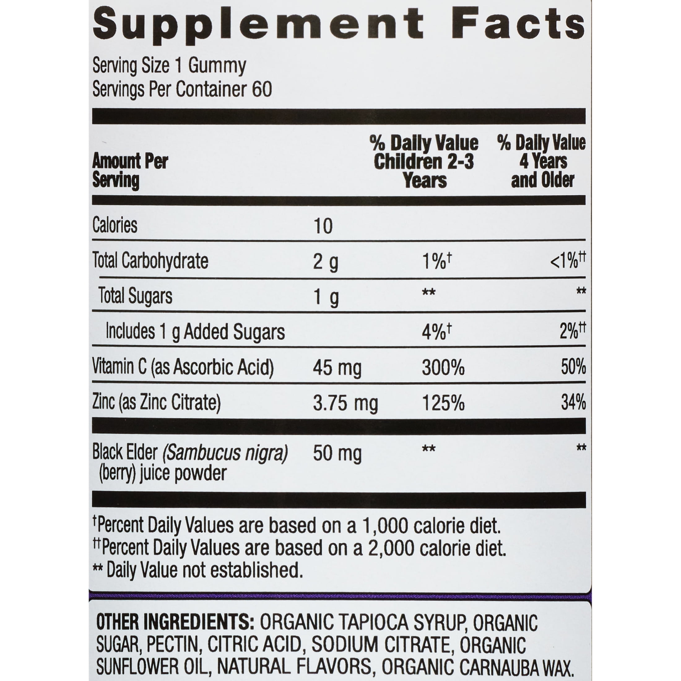 (3 pack) Equate Children's Black Elderberry Dietary Supplement Gummies for Immune Support, 50 mg, Natural Elderberry Flavor, 60 Count